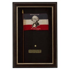 "Washington Bicentennial 1732-1932" Parade Flag, Printed Red, White, and Blue