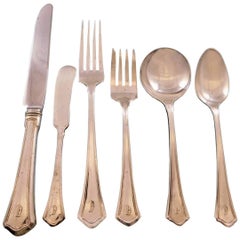 Washington by Wallace Sterling Silver Flatware Set Service 32 pieces Monogram C