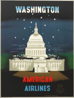 Washington DC American Airlines Travel Poster