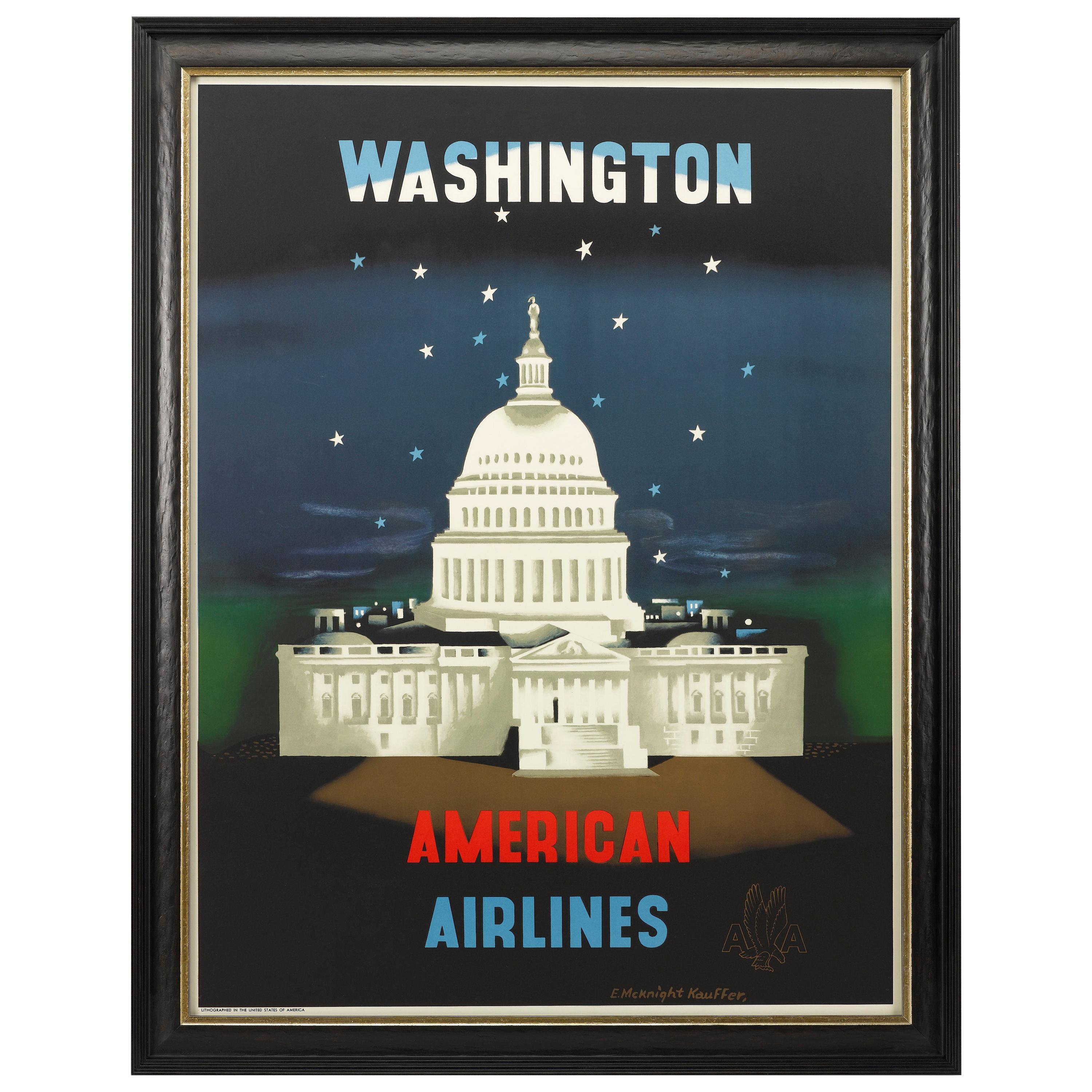 Washington DC American Airlines Travel Poster
