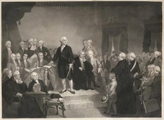 "Washington Delivering His Inaugural Address" Engraving by H. S. Sadd, 1860