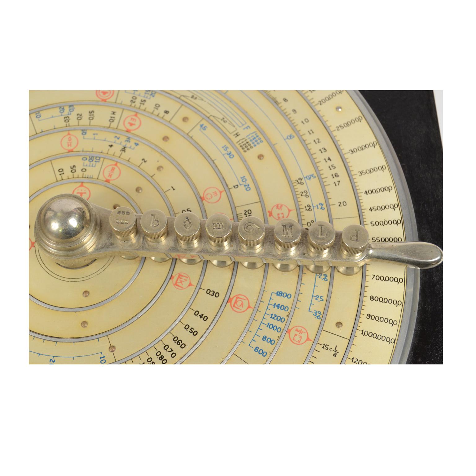 Brass Washington Logarithmic Slide Rule Original Box Antique Calculation Tool 1930  