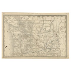 Washington Map 1888 – Antique Railroads, Indian Reservations & Counties