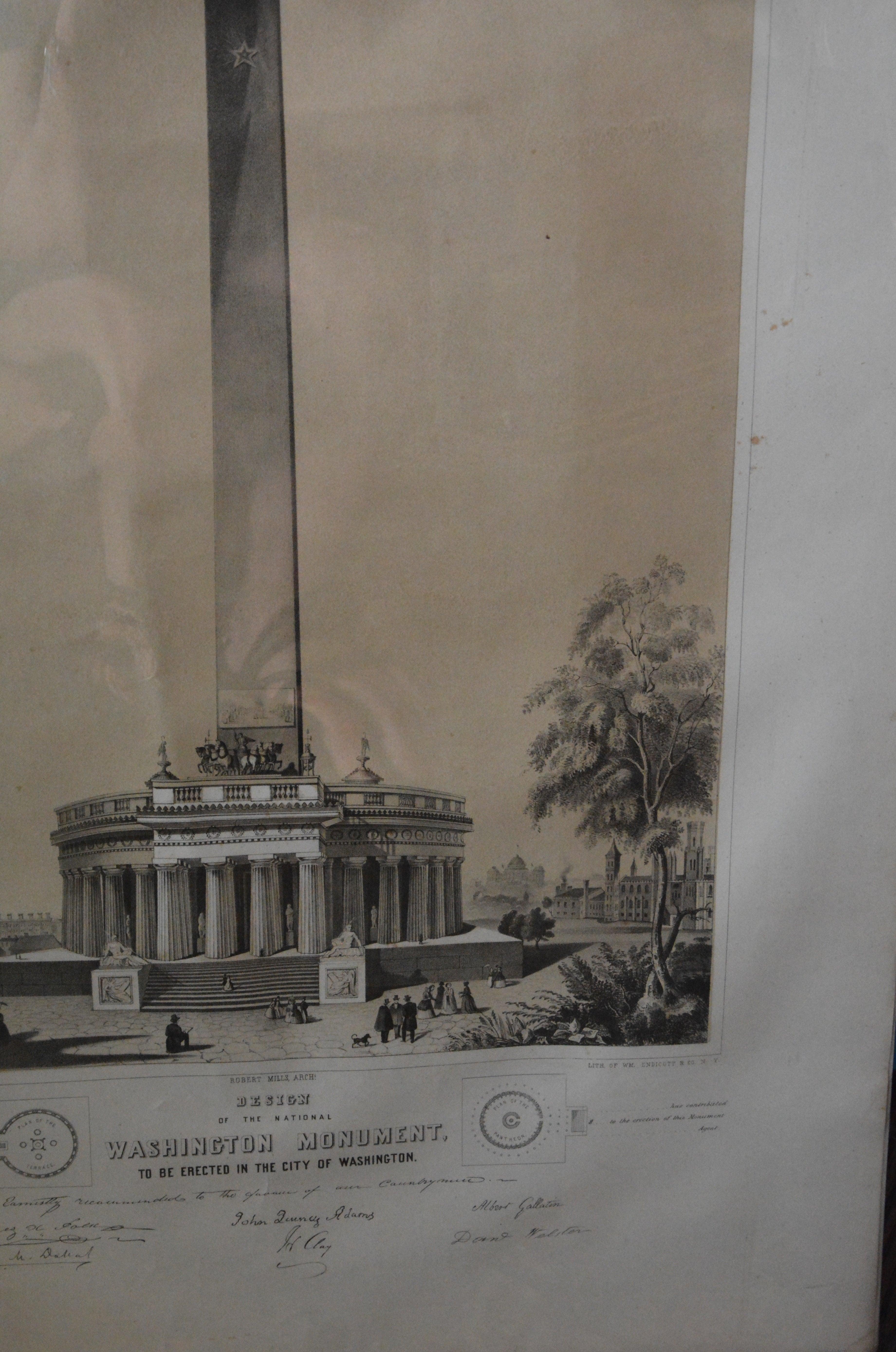 Washington Monument Broadside Lithograph In Good Condition For Sale In Cookeville, TN