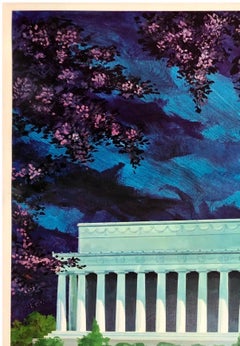 WASHINGTON - NATIONAL AIRLINES Original Vintage Airline Travel Tourism Poster