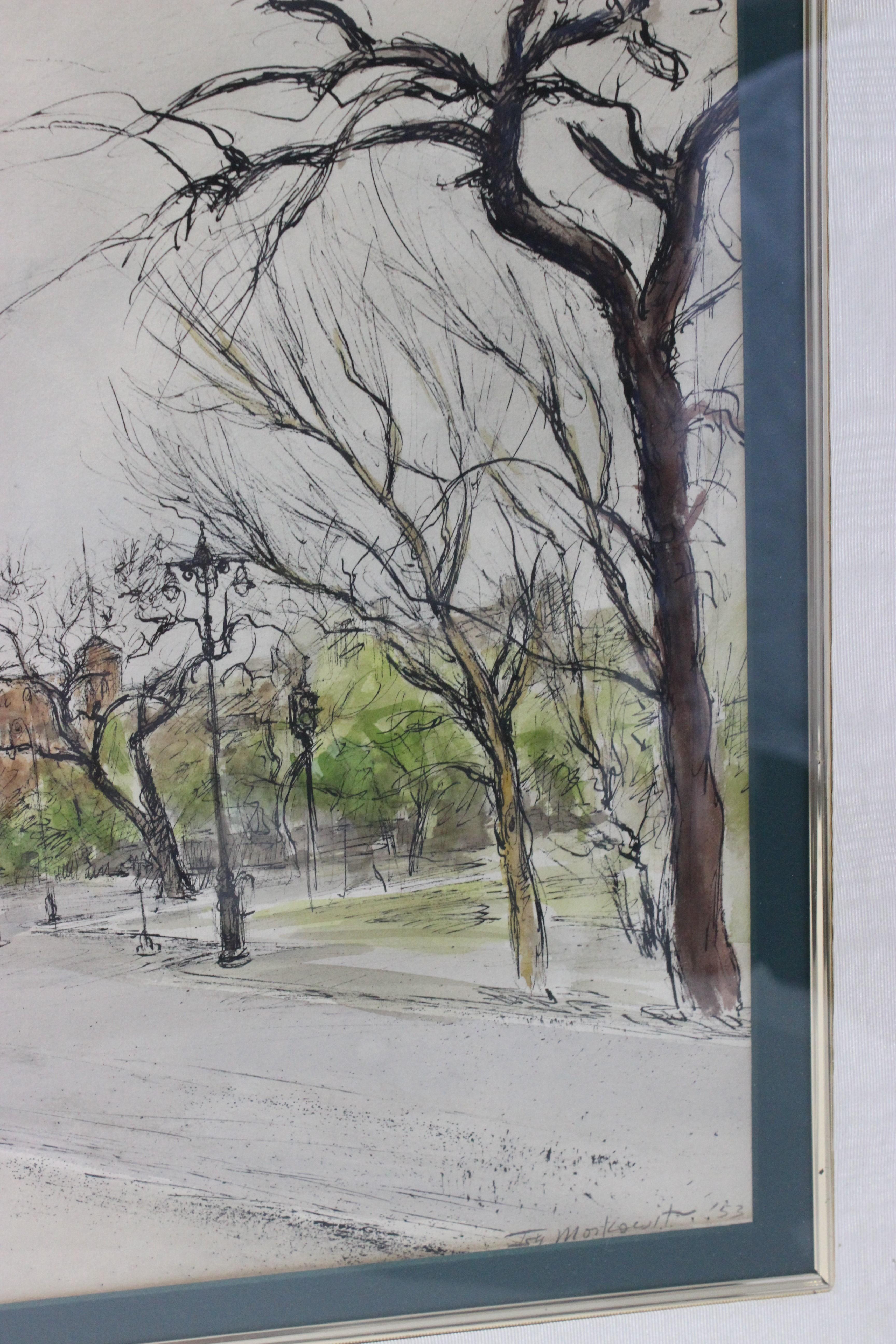 Washington Square Park Painting by Ira Moskowitz, 1953 4