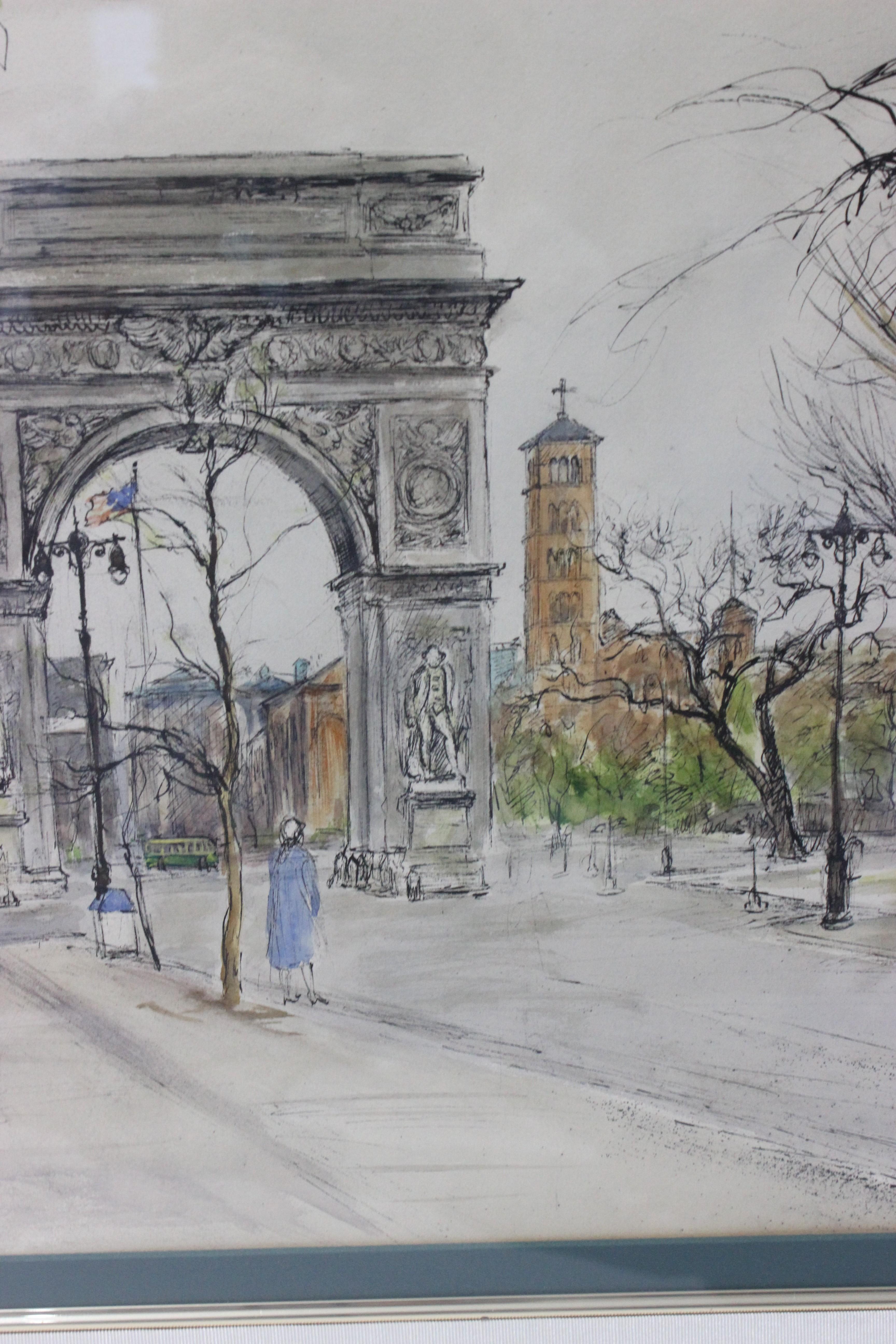 Washington Square Park Painting by Ira Moskowitz, 1953 5