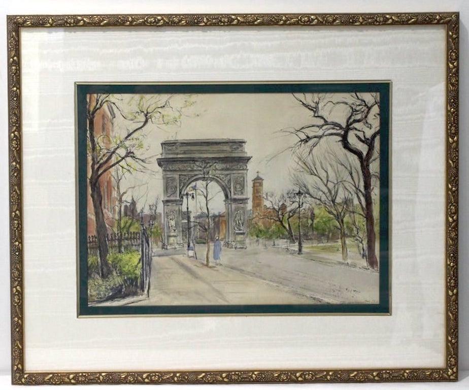 Washington Square Park Painting by Ira Moskowitz, 1953 9