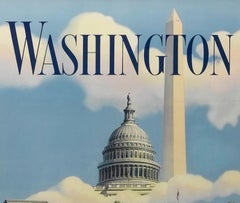 Washington D.C. Vintage Pennsylvania Railroad Poster, circa 1935