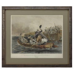 Antique "Washington's Adieu to His Generals" Engraving by George R. Hall, 1860