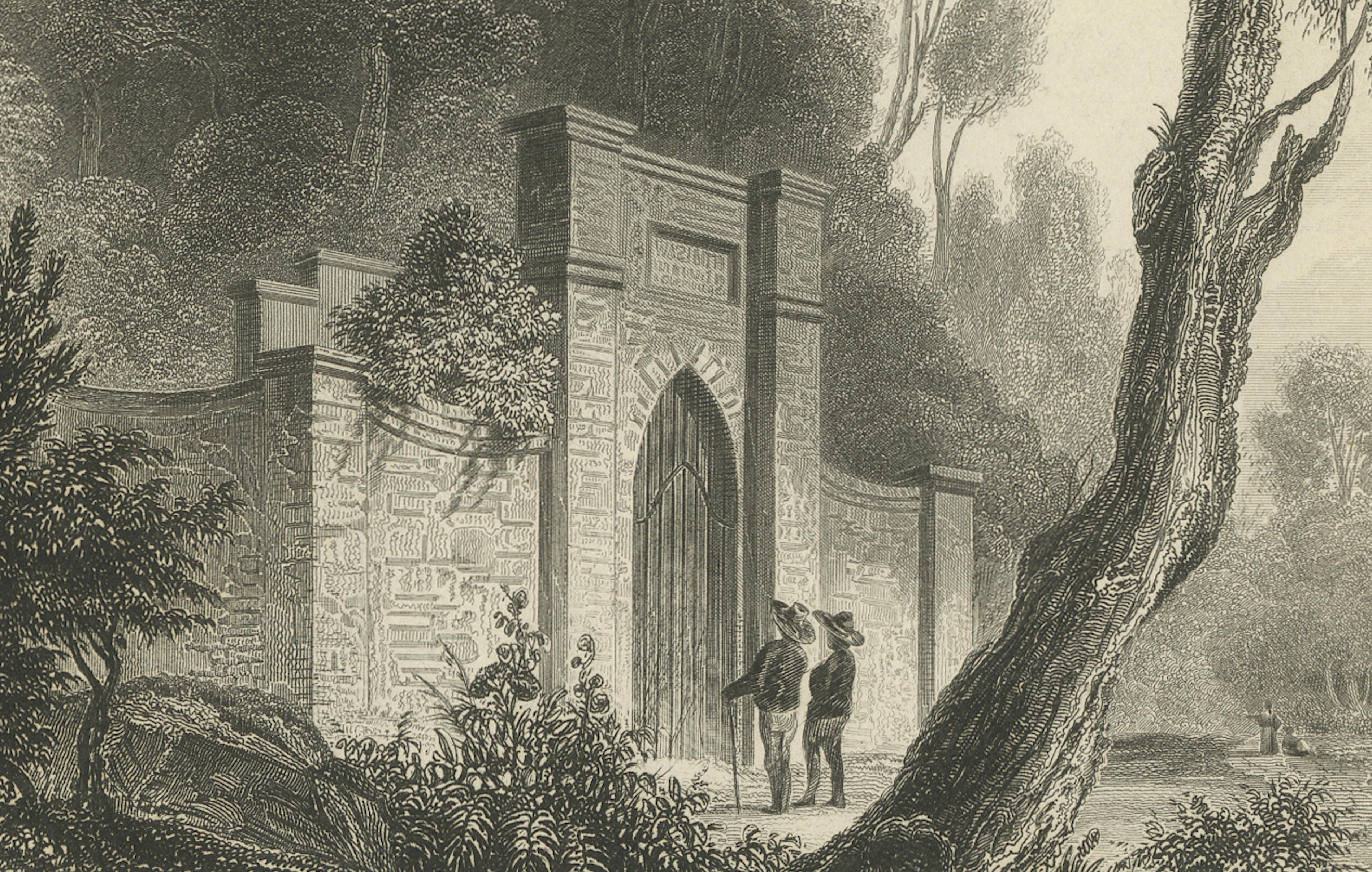 Washington's Tomb at Mount Vernon – Antique Americana Engraving, c.1850