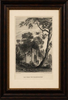 Washington's Tomb at Mount Vernon – Antique Americana Engraving, c.1850