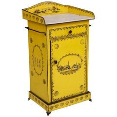 Antique Washstand in Bold Yellow with Marble Top