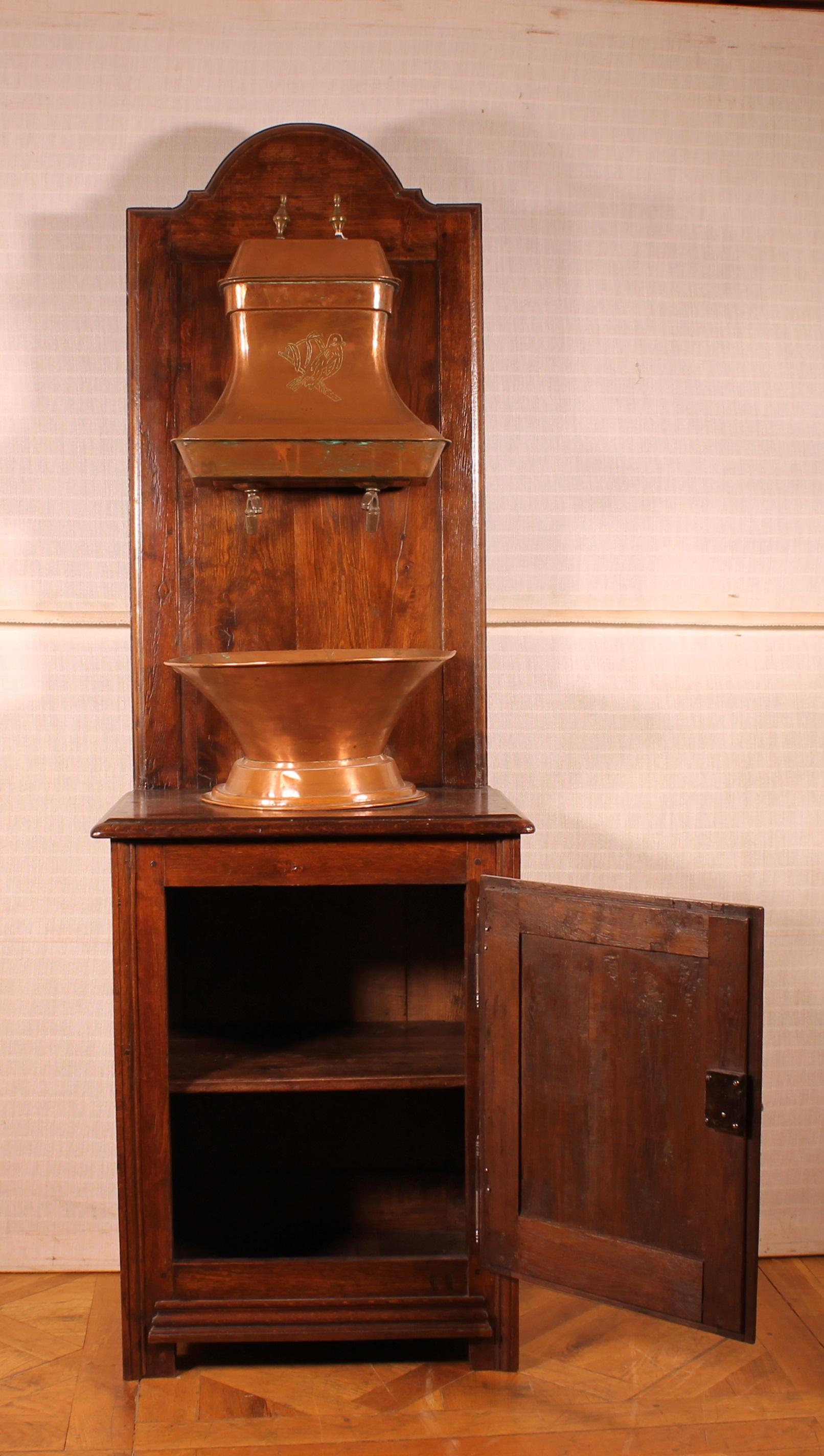 Aesthetic Movement Washstand with Copper Reservoir, 19th Century, France For Sale