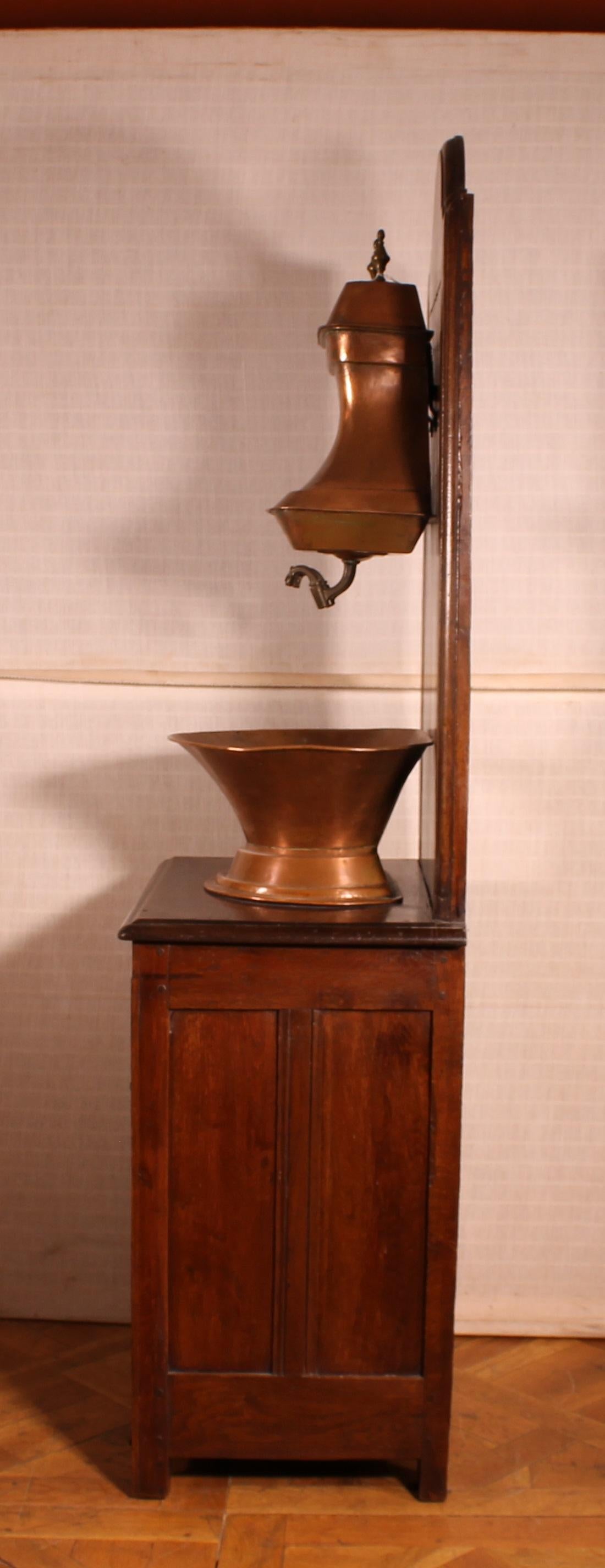 Washstand with Copper Reservoir, 19th Century, France For Sale 1