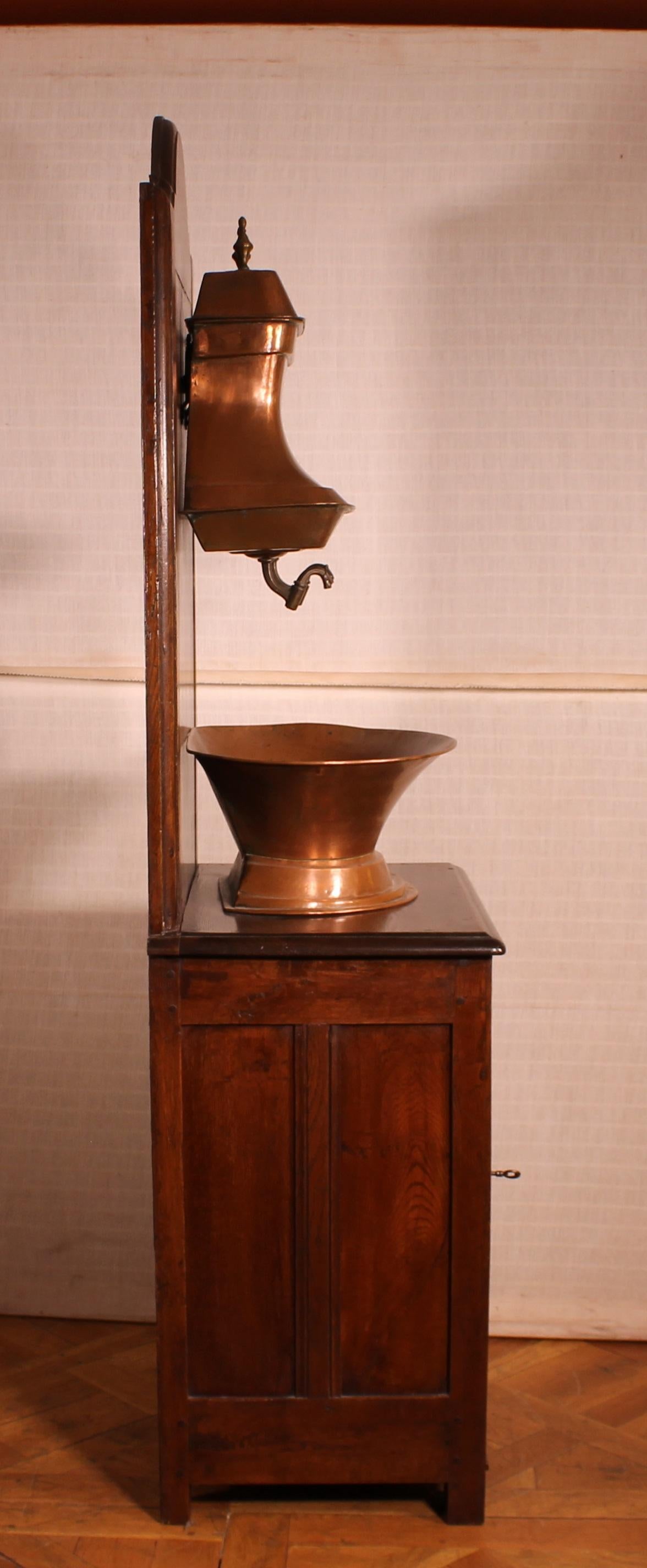 Washstand with Copper Reservoir, 19th Century, France For Sale 3