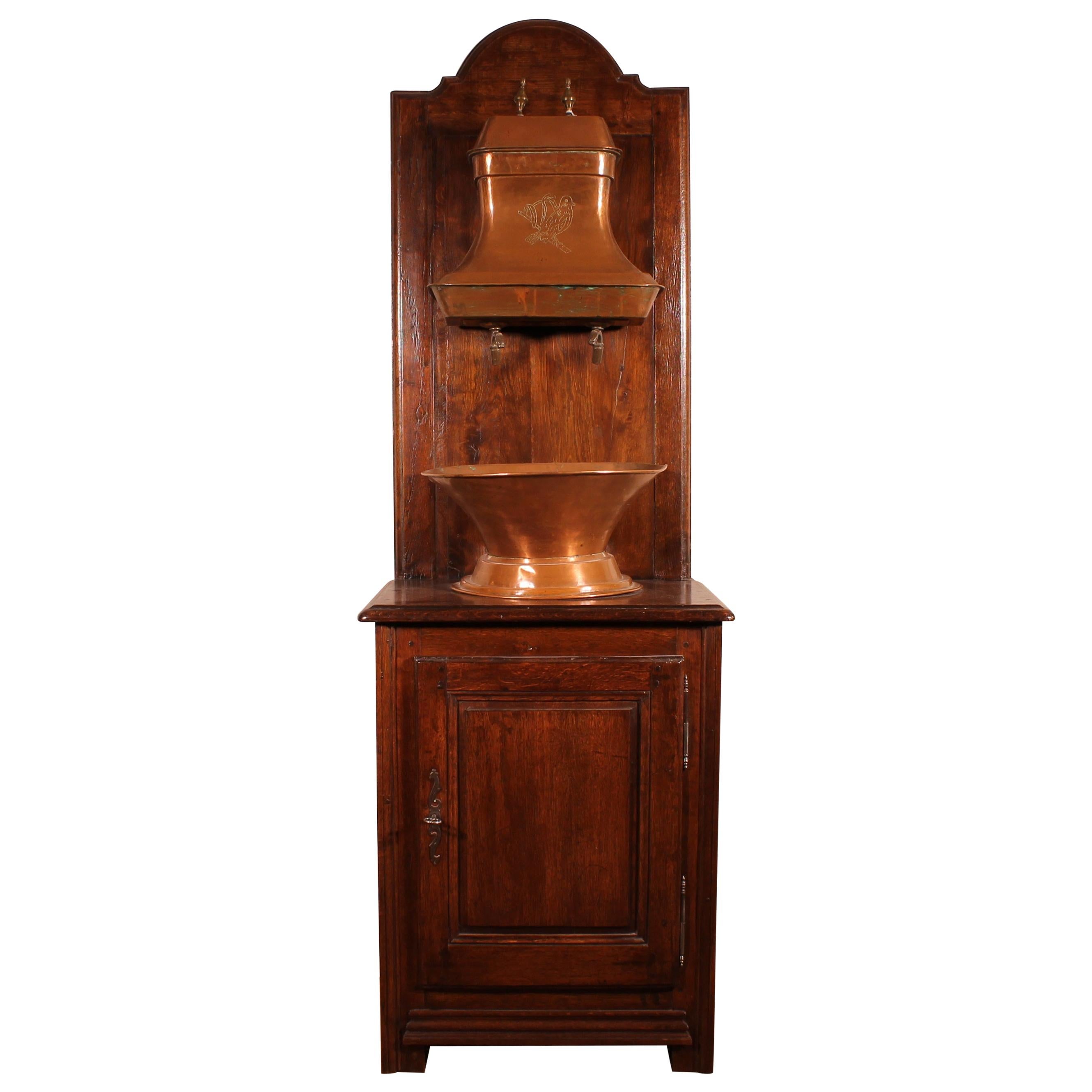 Washstand with Copper Reservoir, 19th Century, France For Sale