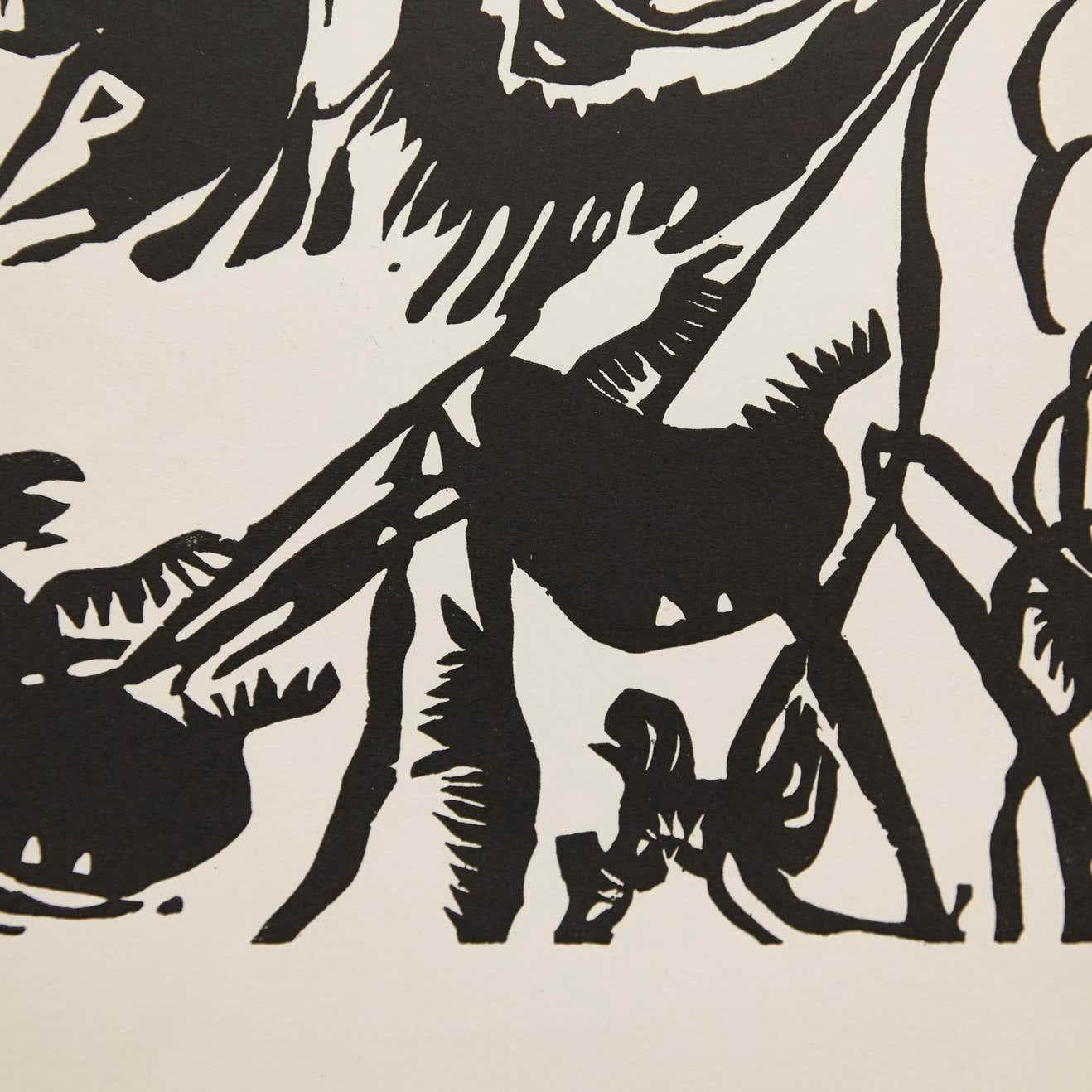 Wasilly Kandinsky Moderne Mitte des Jahrhunderts Abstrakter Holzschnitt (Moderne der Mitte des Jahrhunderts) im Angebot