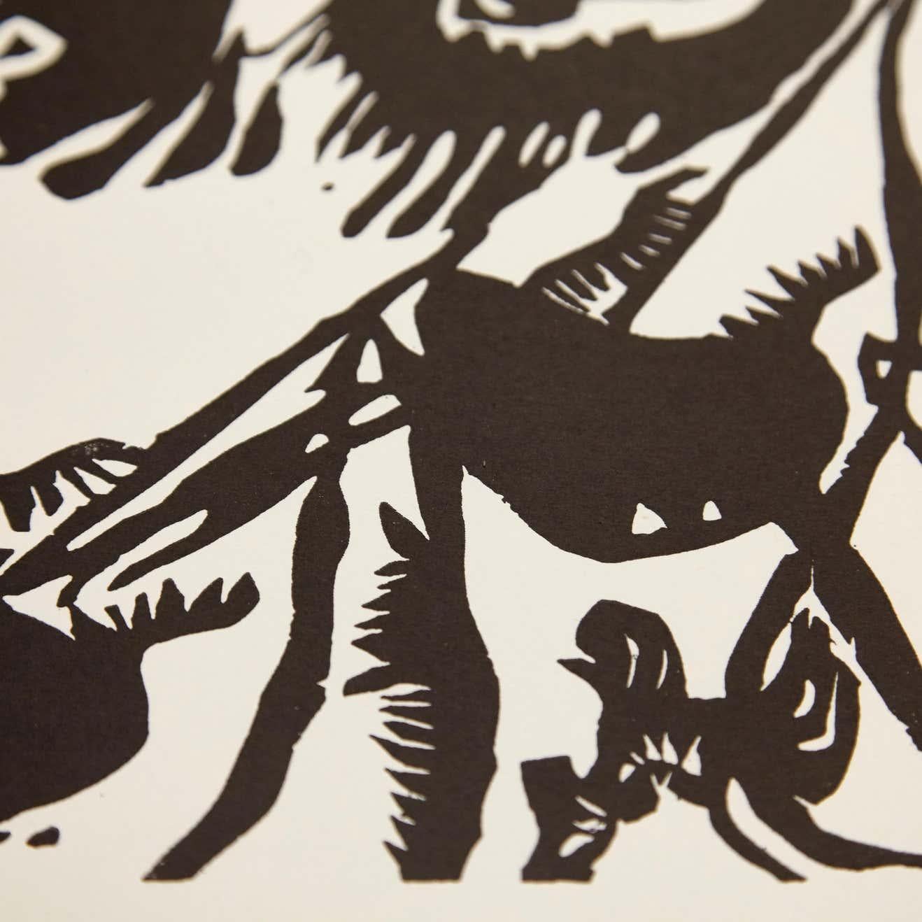 Wasilly Kandinsky Mid-Century Modern Abstract Woodcut 1