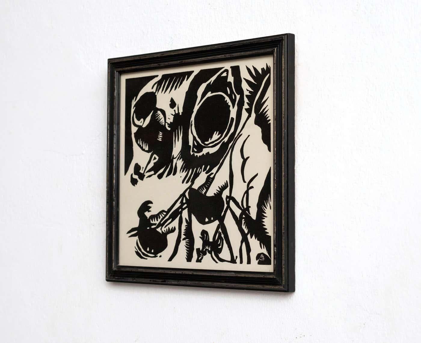 Wasilly Kandinsky, moderne du milieu du siècle dernier, encadré  Bon état - En vente à Barcelona, Barcelona