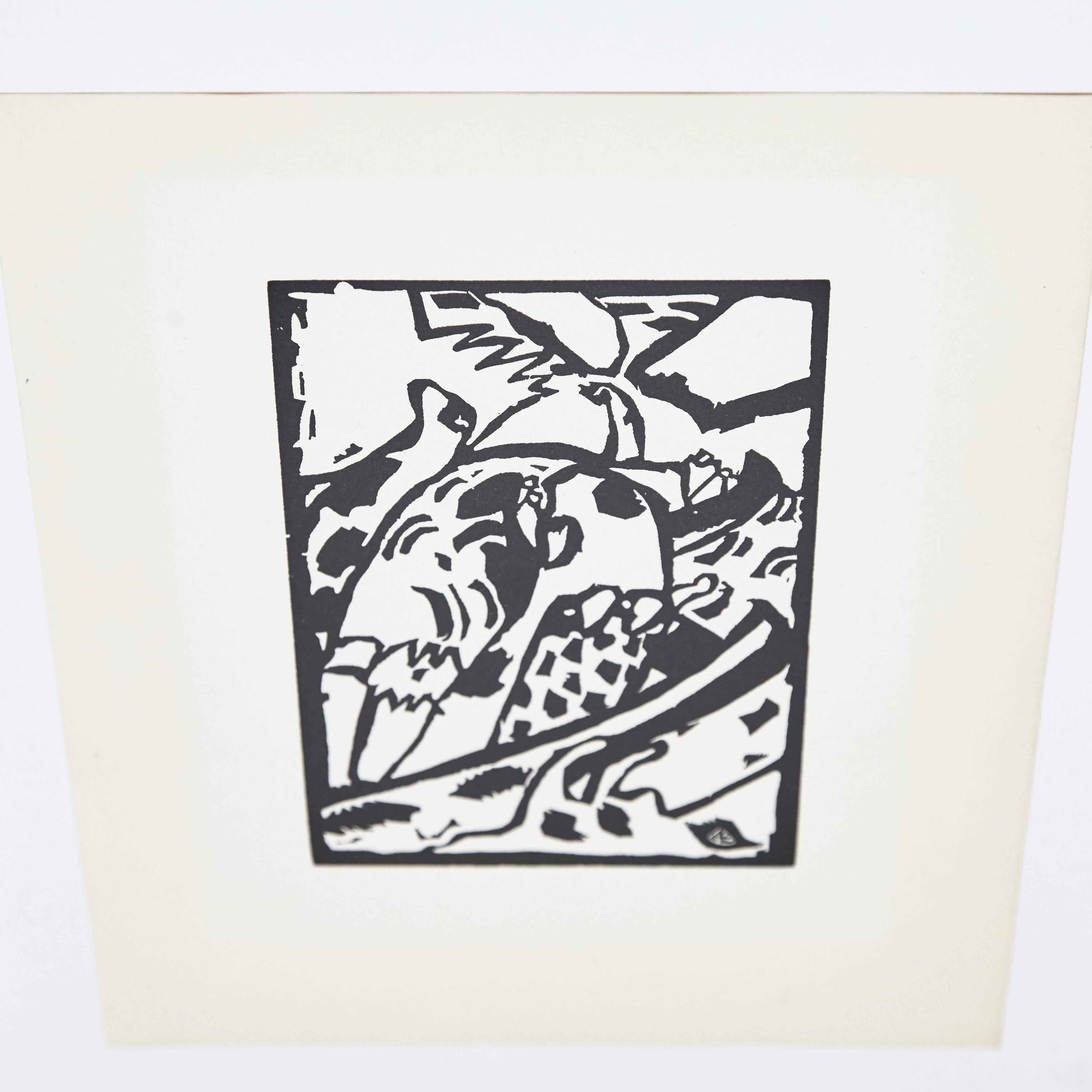 Mid-Century Modern Wasilly Kandinsky, Wood Engraving for 