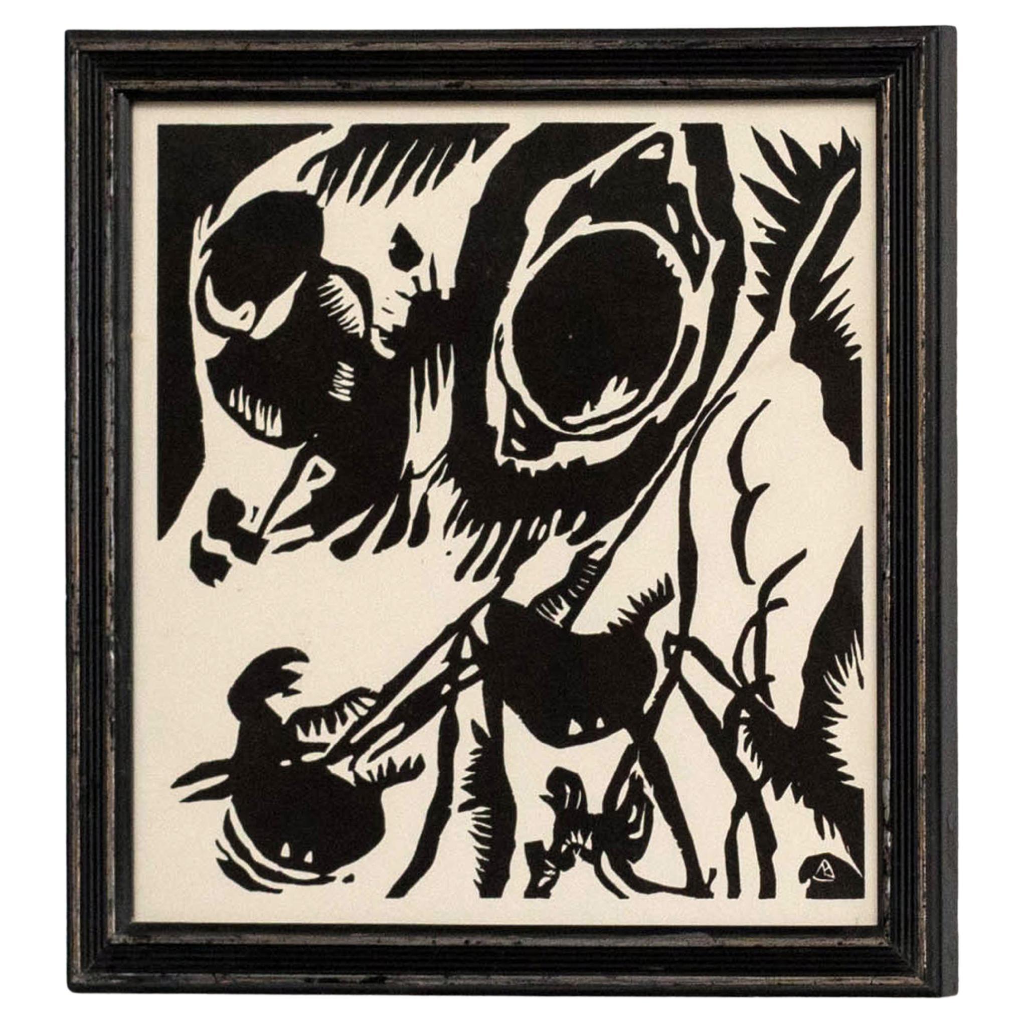 Elevate your art collection with a captivating woodcut by the masterful Wassily Kandinsky. This exquisite piece, signed on the plate by the artist, emanates a timeless allure that transcends its unknown creation date.

Crafted with meticulous detail