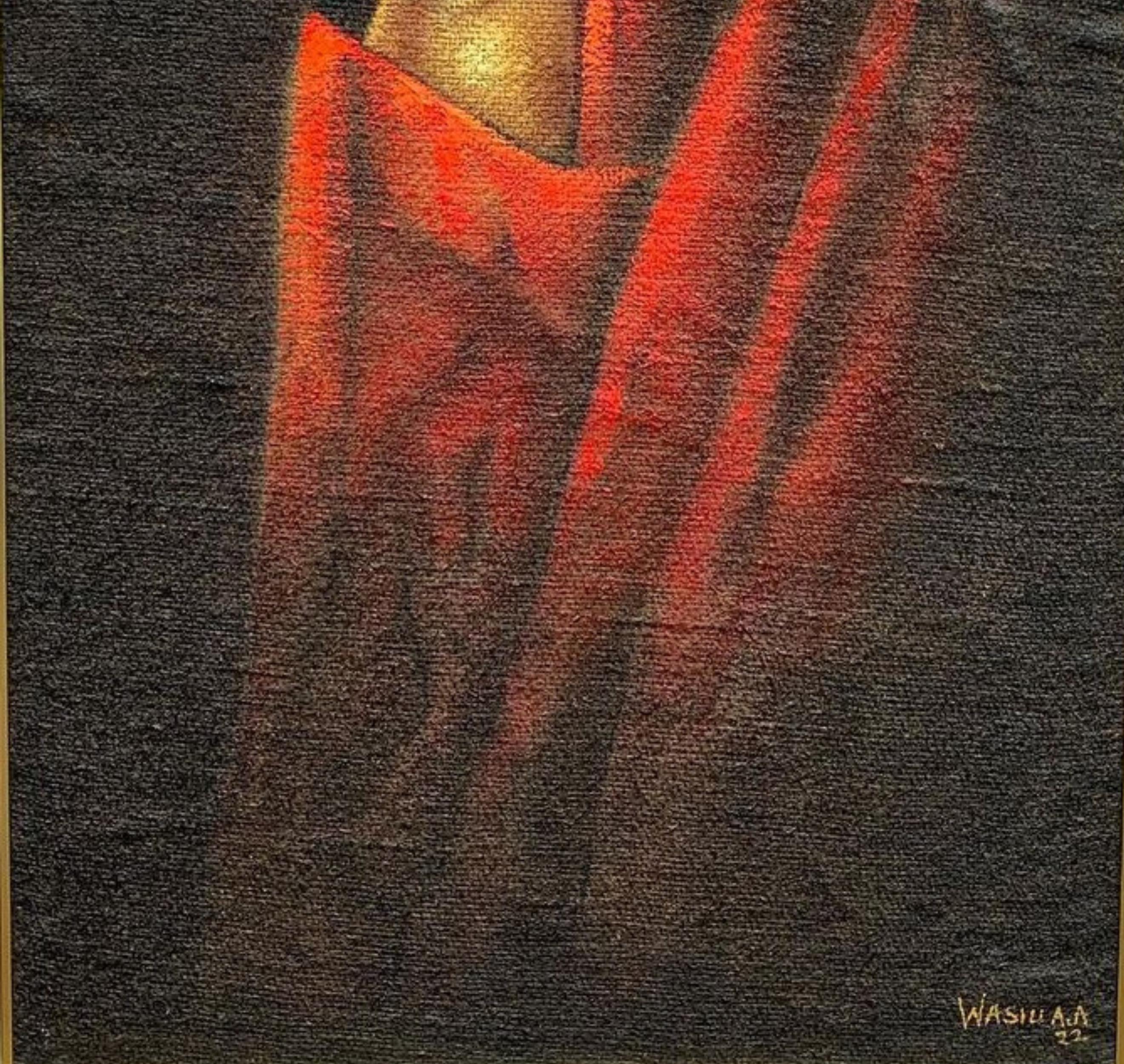 Adecuado - Siglo XXI, Contemporáneo, Retrato Figurativo, Religioso, Mujer - Figurative Painting Negro de Wasiu Adelakun