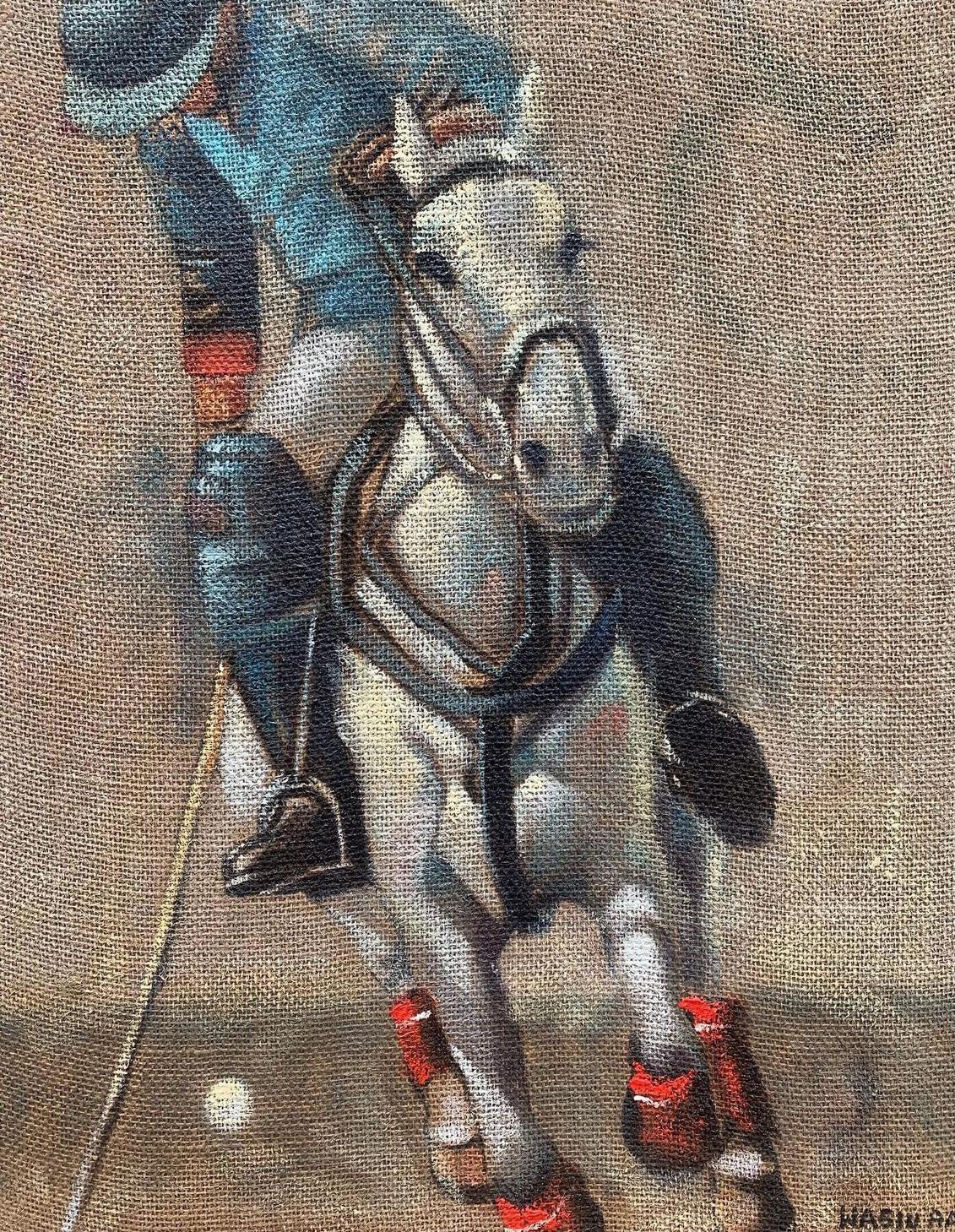 In difesa - 21° secolo, Contemporaneo, Ritratto figurativo, Cavaliere, Sport