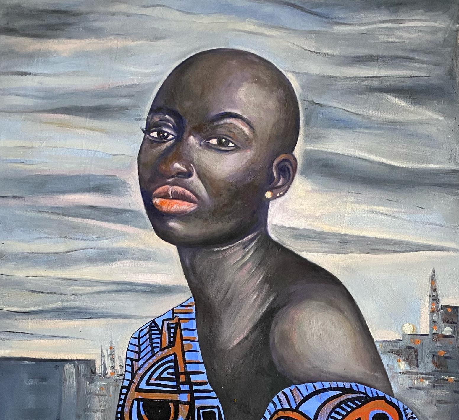 Be Yourself - 21. Jahrhundert, Contemporary, Figurativ, Porträt, Afrika, Frauen (Zeitgenössisch), Mixed Media Art, von  Wasiu Sunday Hassan
