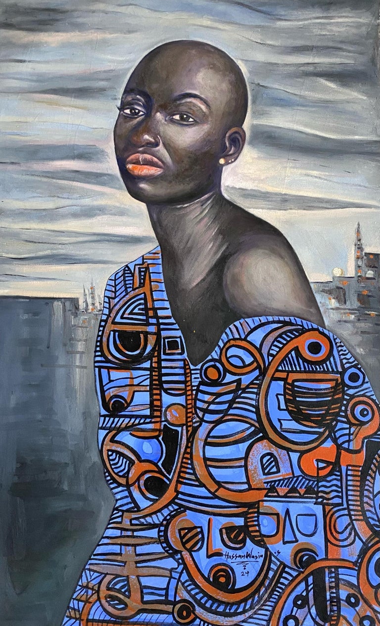 Wasiu Sunday Hassan – „Be Yourself - 21. Jahrhundert, Contemporary,  Figurativ, Porträt, Afrika, Frauen“ im Angebot bei 1stDibs Deutschland, image size:768x1266