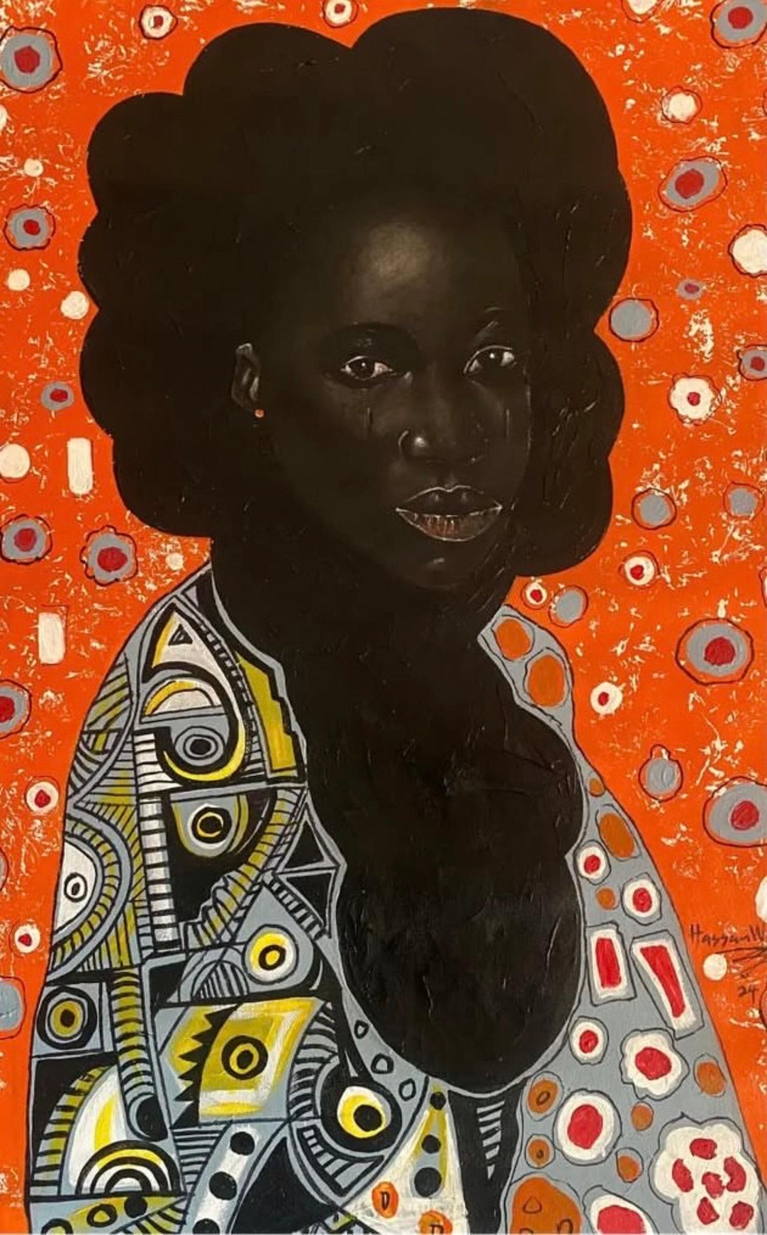 Figurative Painting  Wasiu Sunday Hassan - La beauté dans les yeux du spectateur -21e siècle, Contemporain, Figuratif, Portrait