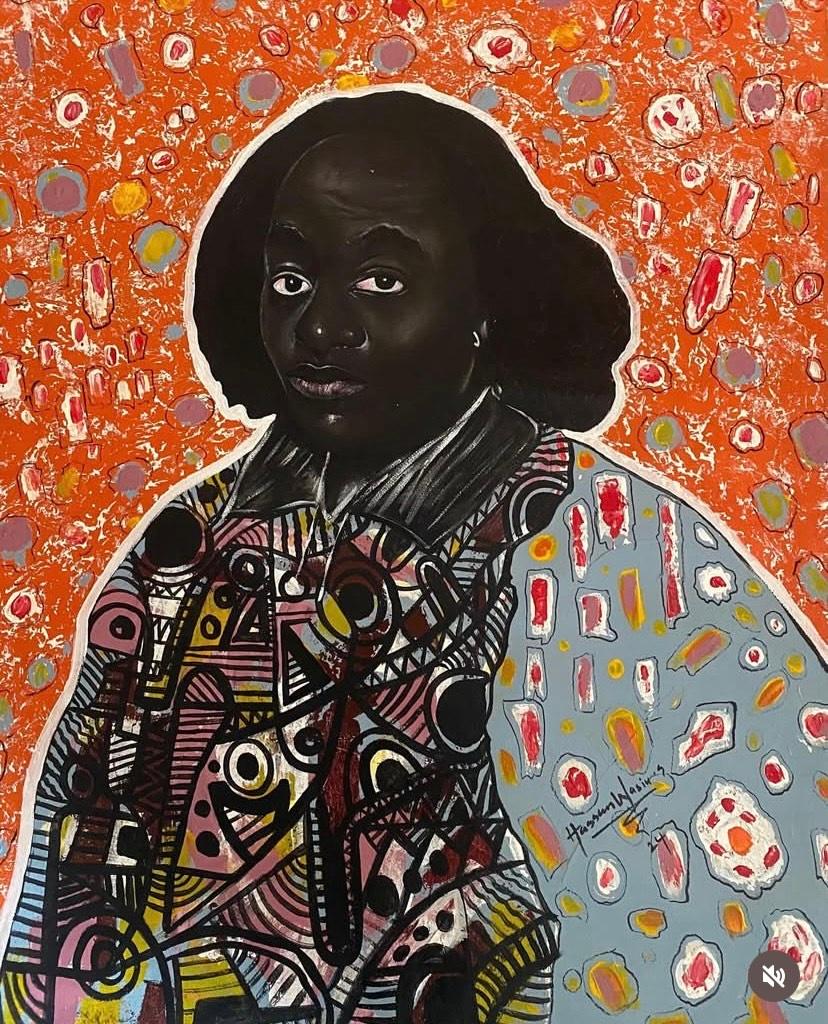 Figurative Painting  Wasiu Sunday Hassan - Espoir - 21e siècle, Contemporain, Figuratif, Portrait, Technique mixte, Afrique