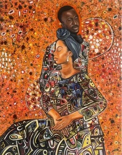 The Love - 21st Century, Contemporary, Figurative Portrait, Africa Women, Couple