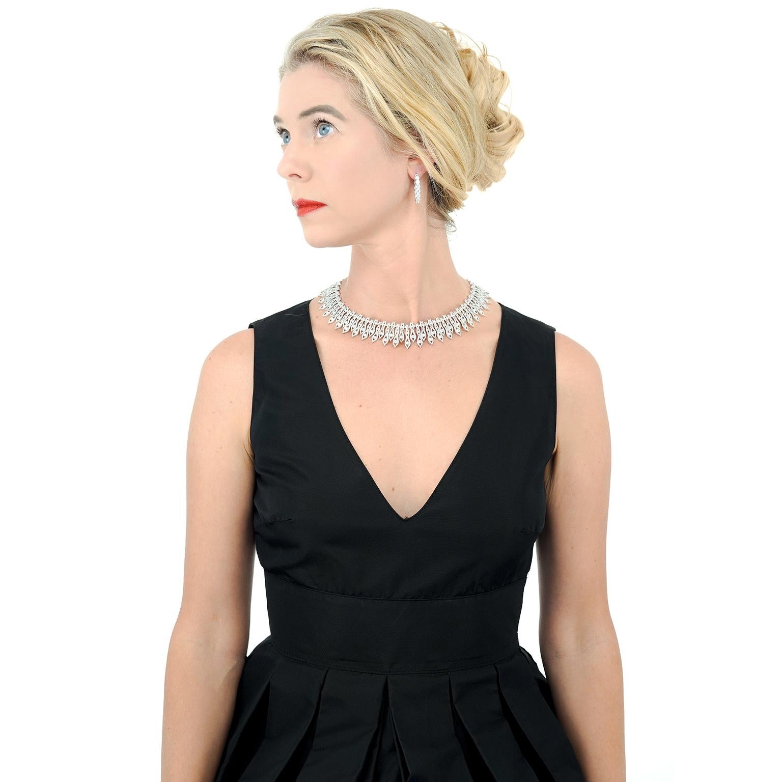 Waskoll Paris Collier Flamme 24 carats de diamants en vente 3