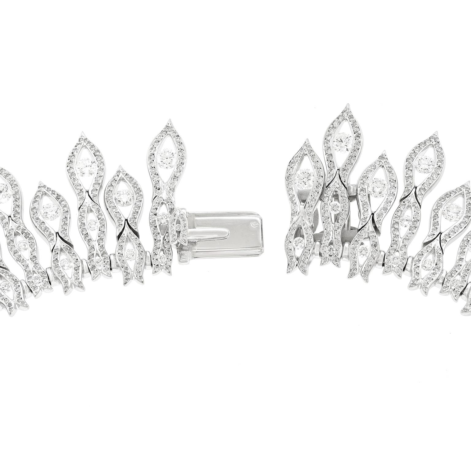 Waskoll Paris Collier Flamme 24 carats de diamants en vente 4