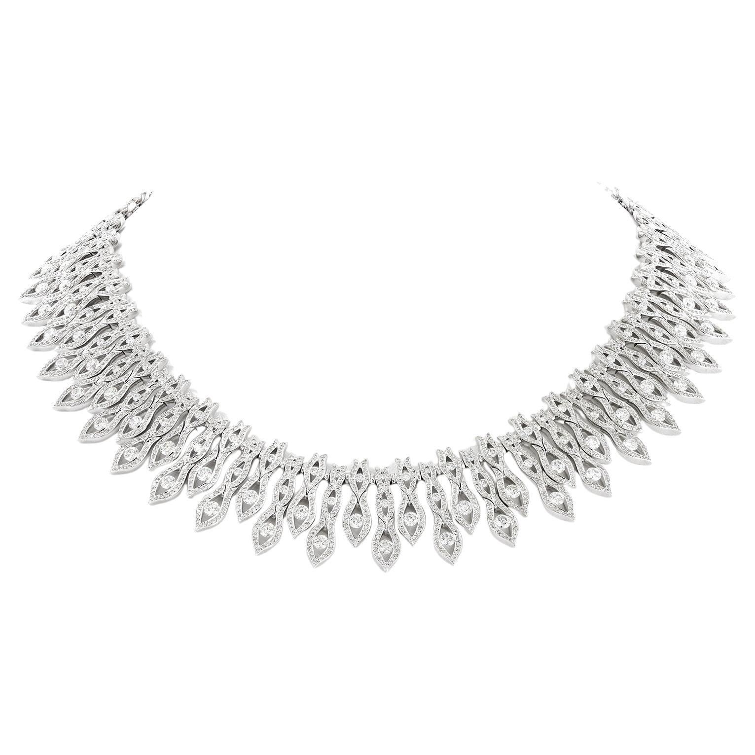 Waskoll Paris Collier Flamme 24 carats de diamants en vente