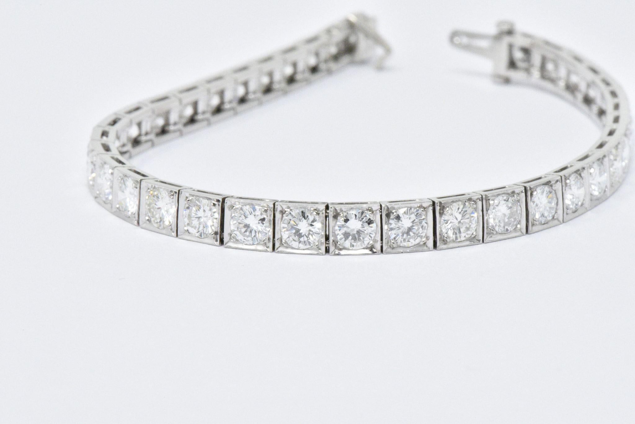 Waslikoff 7.20 Carat Diamond and Platinum Line Tennis Bracelet 1