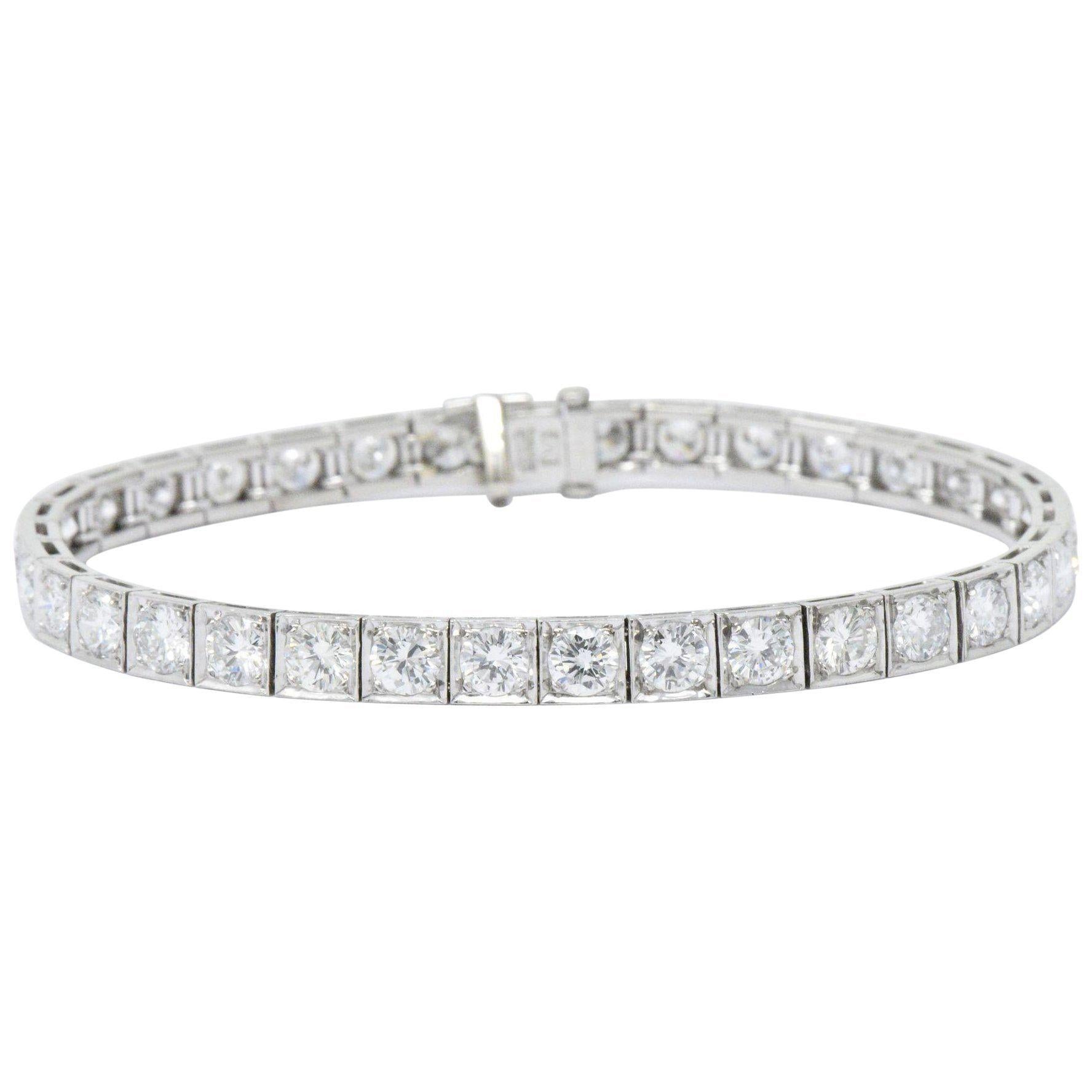 Waslikoff 7.20 Carat Diamond and Platinum Line Tennis Bracelet