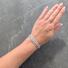 Art Line Vintage Art Deco 9.45 CTW Diamond Platinum Geometric Vintage Line Bracelet