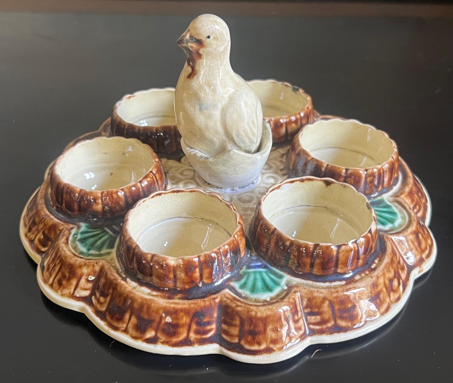 Late 19th Century Wasmuel Egg Dish, Belgium C 1880
