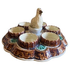 Antique Wasmuel Egg Dish, Belgium C 1880