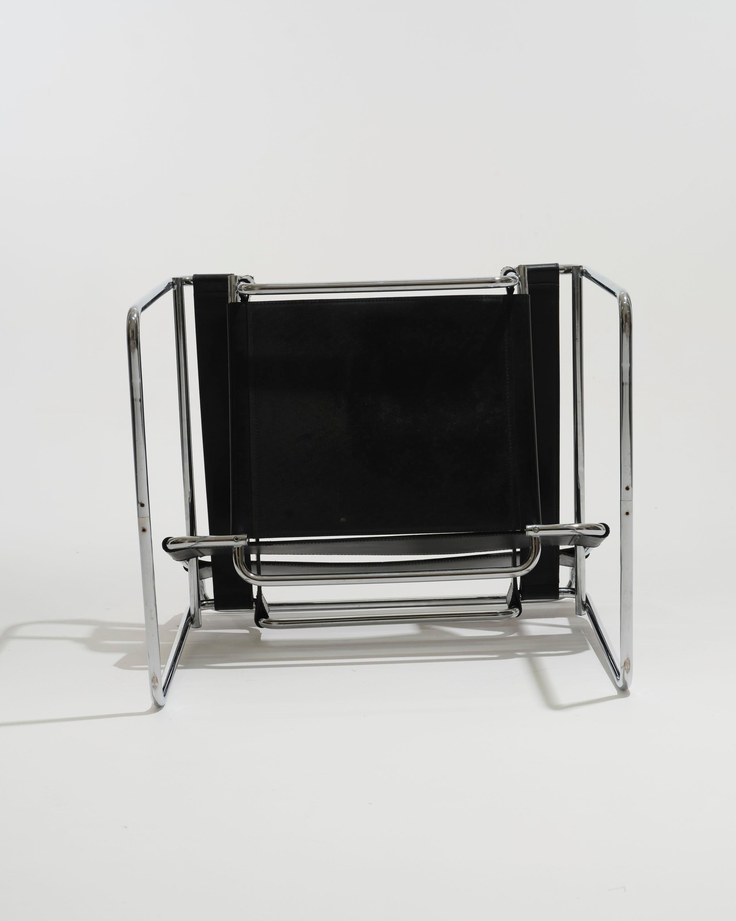 Wassily-Sessel aus schwarzem Leder, Marcel Breuer, 2000er Jahre im Angebot 12