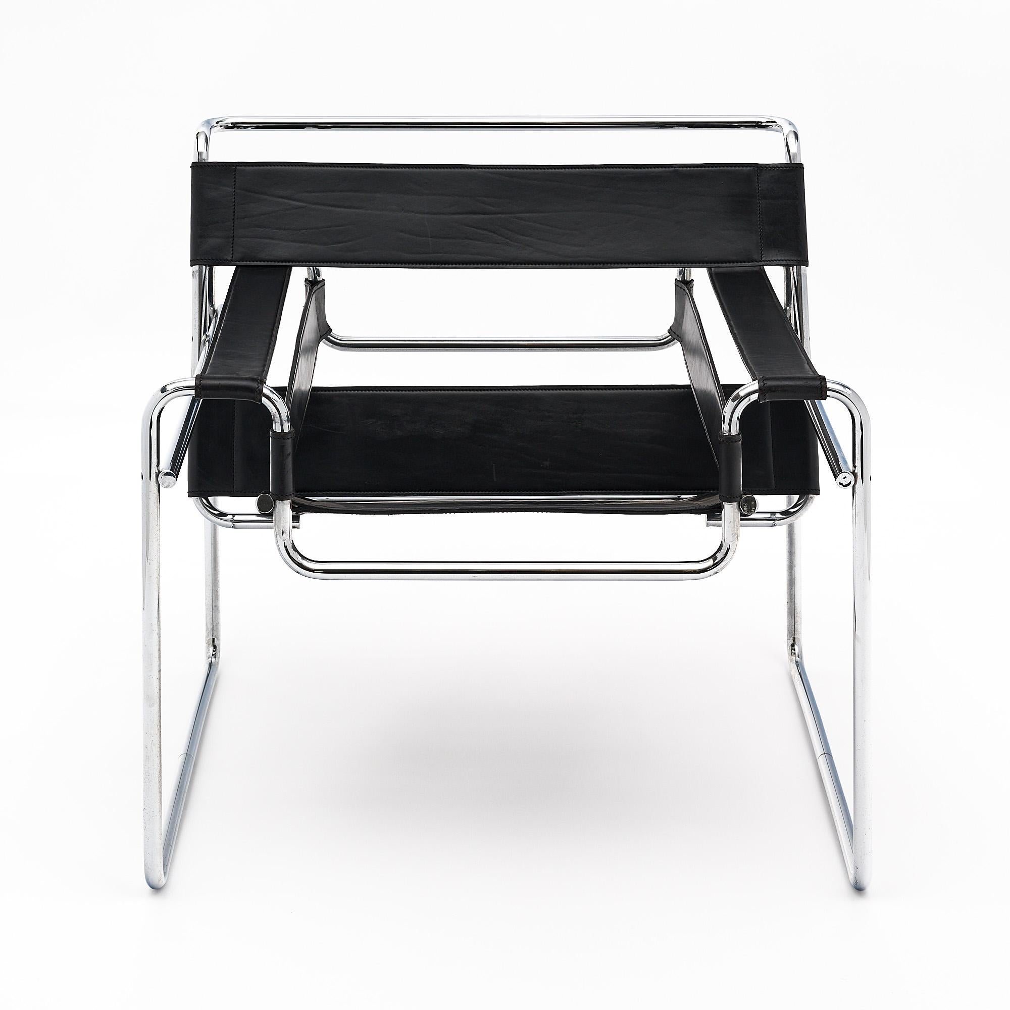 Italian Wassily Armchairs by Marcel Breuer For Sale
