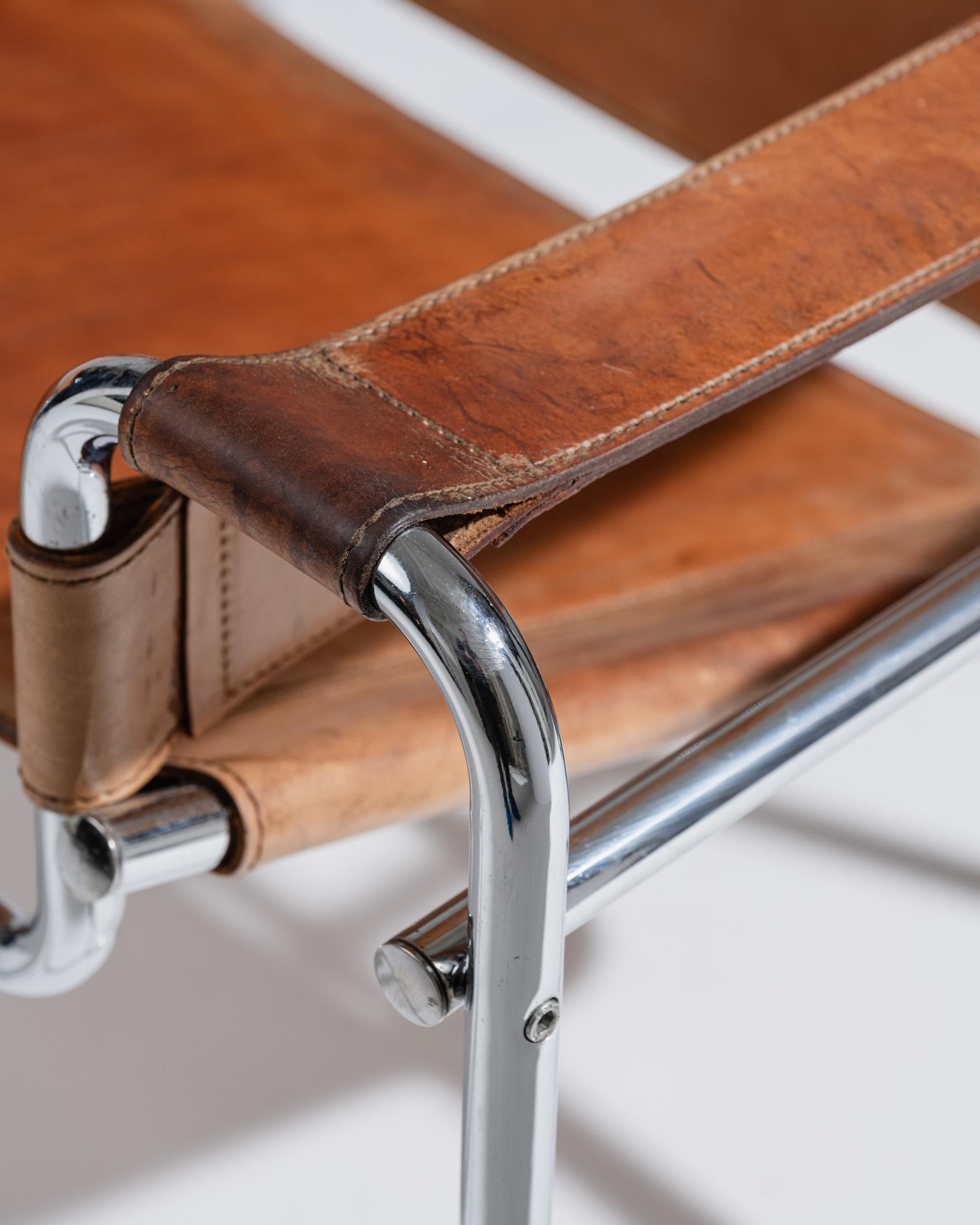 Wassily B3 Sessel in cognacfarbenem Leder, Marcel Breuer, 1970er Jahre im Angebot 9