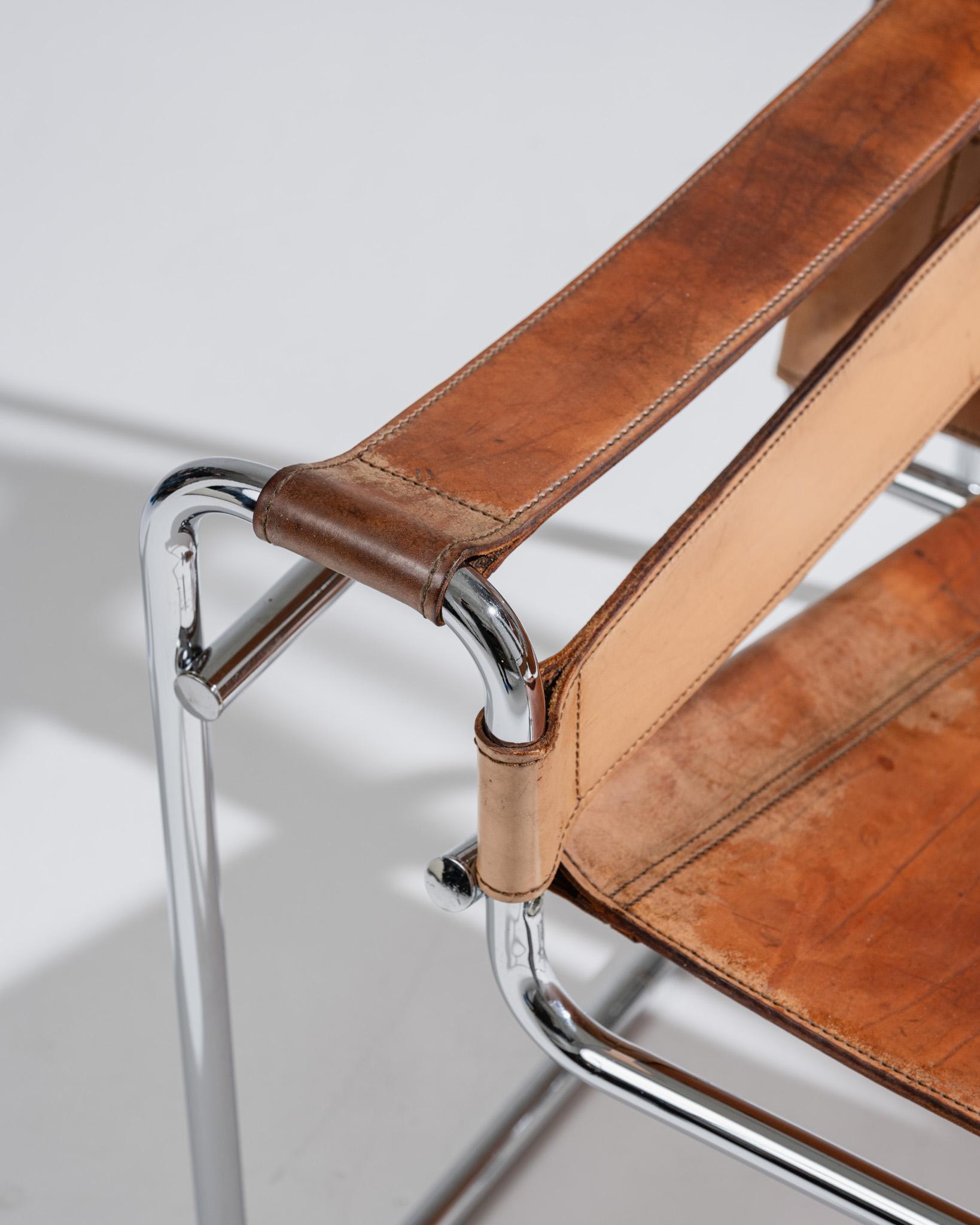 Wassily B3 Sessel in cognacfarbenem Leder, Marcel Breuer, 1970er Jahre im Angebot 11