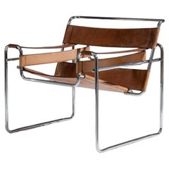 Wassily B3 armchair in cognac leather, Marcel Breuer, 1970s