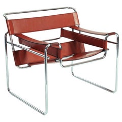Wassily B3 lounge chair by Marcel Breuer in brown for Knoll, 1960s