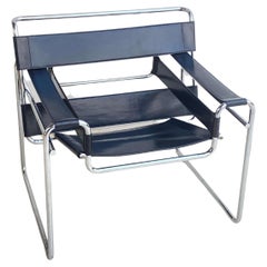 Wassily Chair:: von Marcel Breuer:: Schwarze Farbe:: Edition Facem:: Italien:: 1985