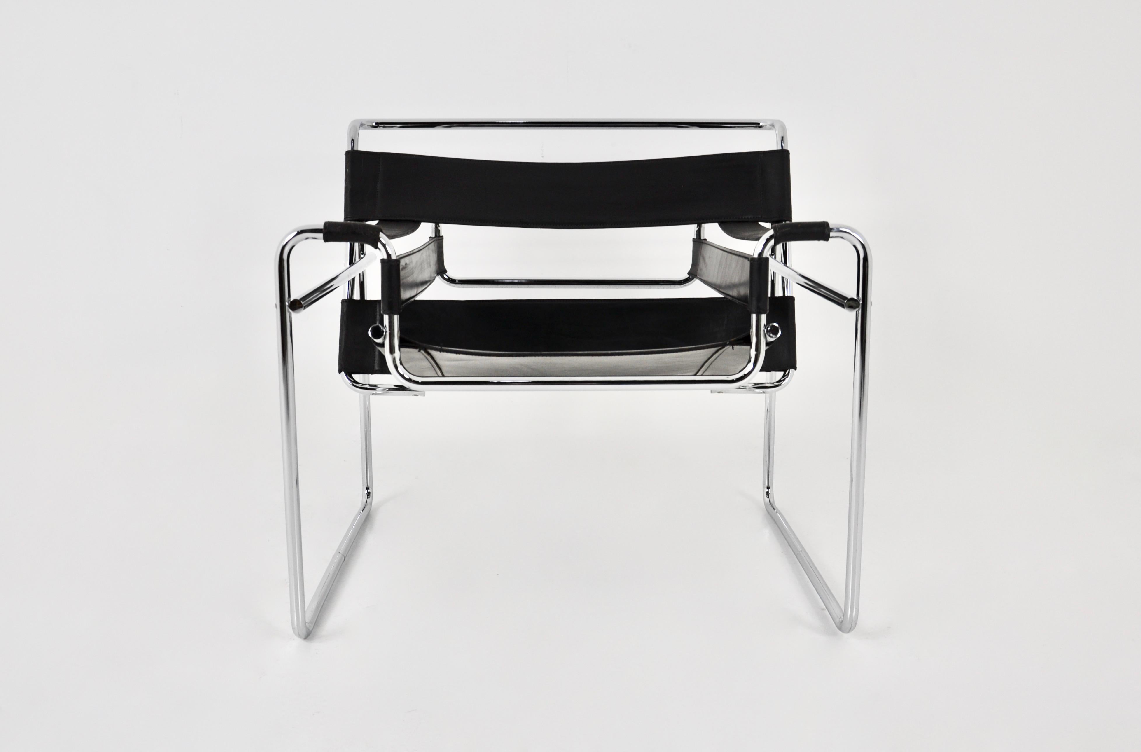 Mid-Century Modern Wassily Chair by Marcel Breuer for Gavina, 1970s For Sale