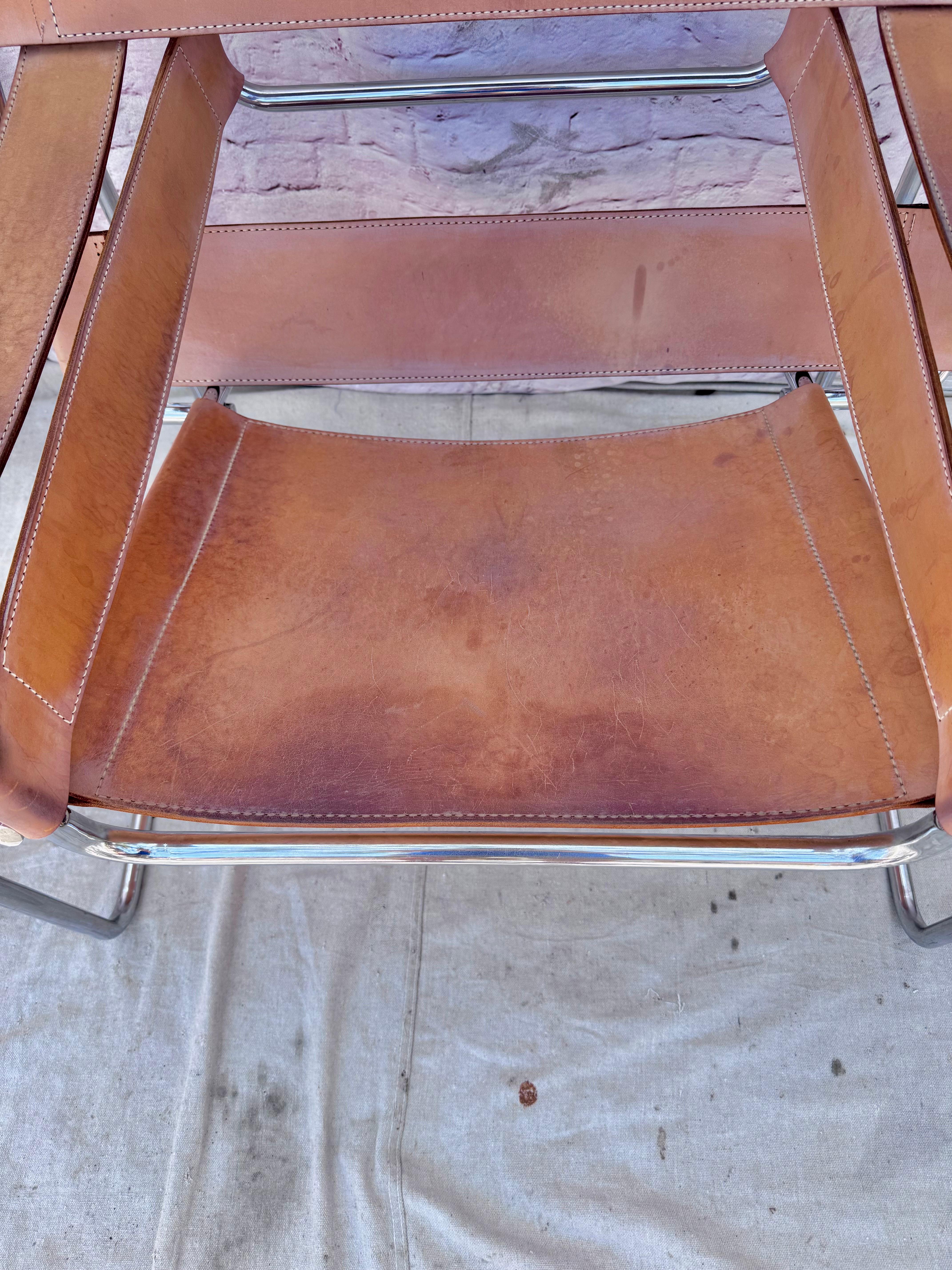 Wassily Chair in Natural Tan Leather A Pair 5